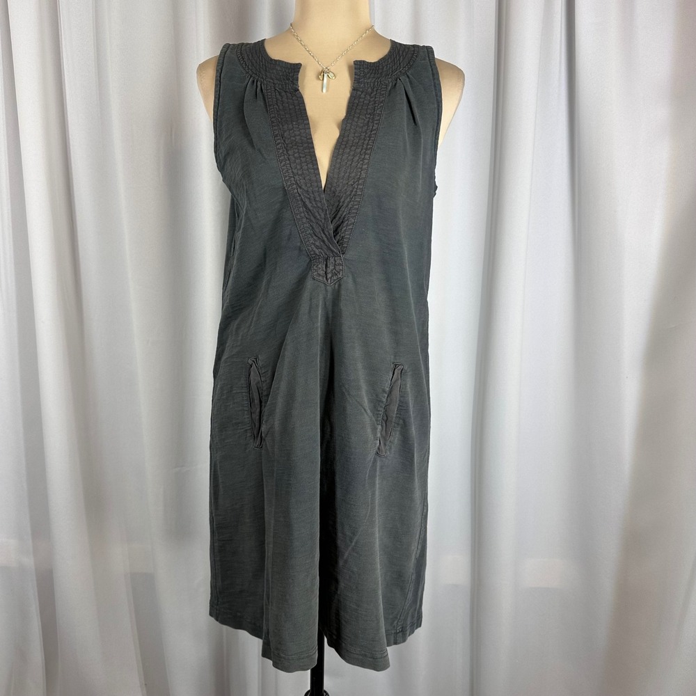 J.Crew Womens Black 100% Cotton V-Neck‎ Sleeveless Pouch Pocket Dress Size S